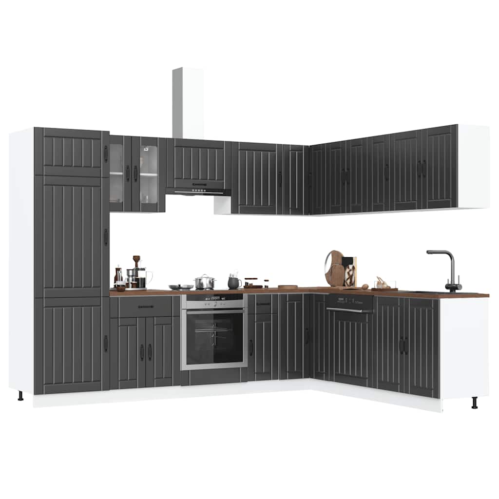 Set Mobili Da Cucina 14 Pz Lucca Bianchi Legno Multistrato