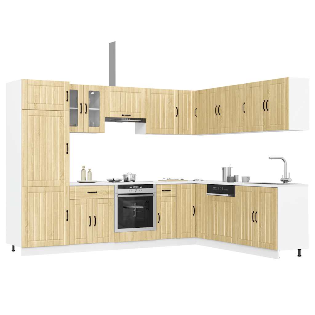 Set Mobili Da Cucina 14 Pz Lucca Bianchi Legno Multistrato