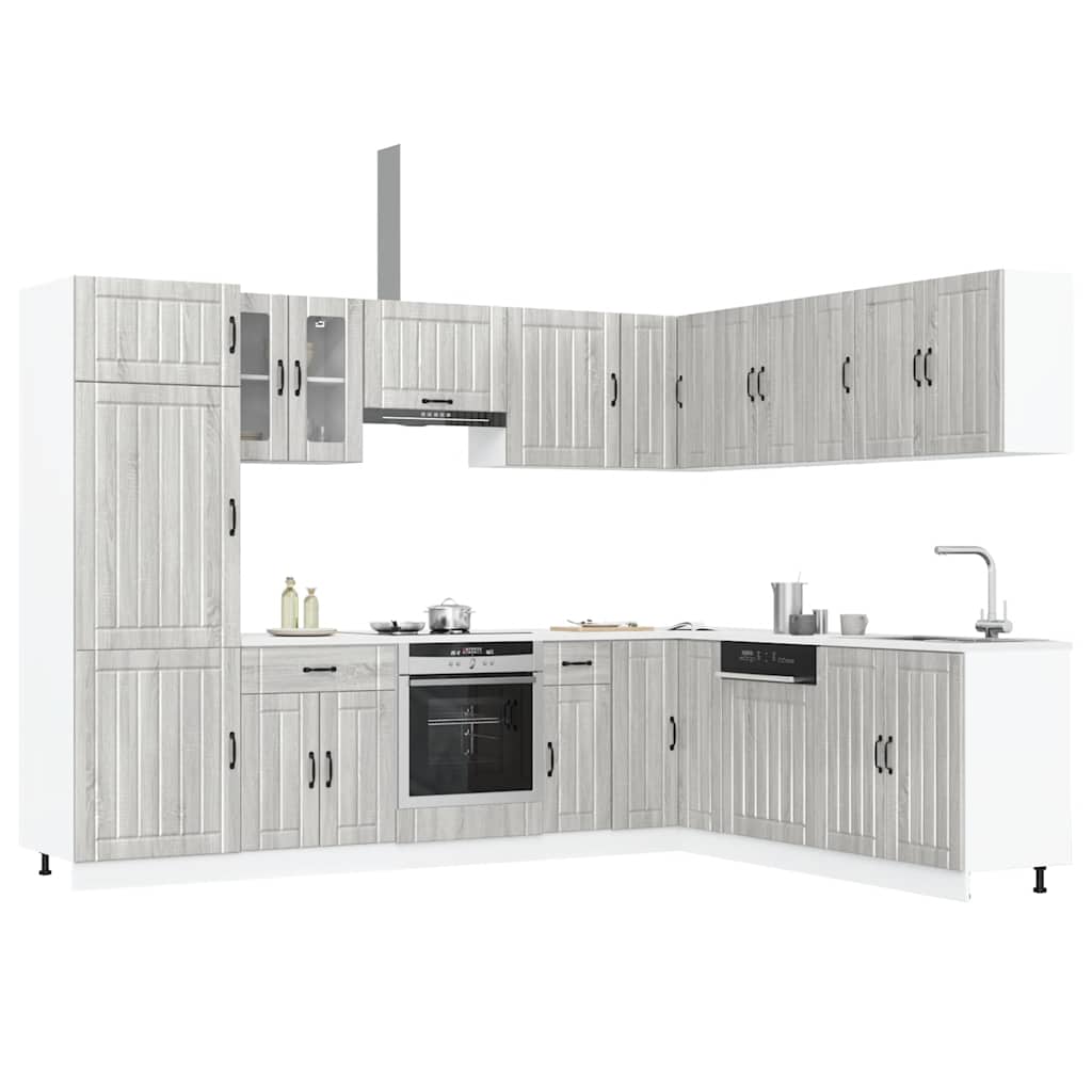 Set Mobili Da Cucina 14 Pz Lucca Bianchi Legno Multistrato