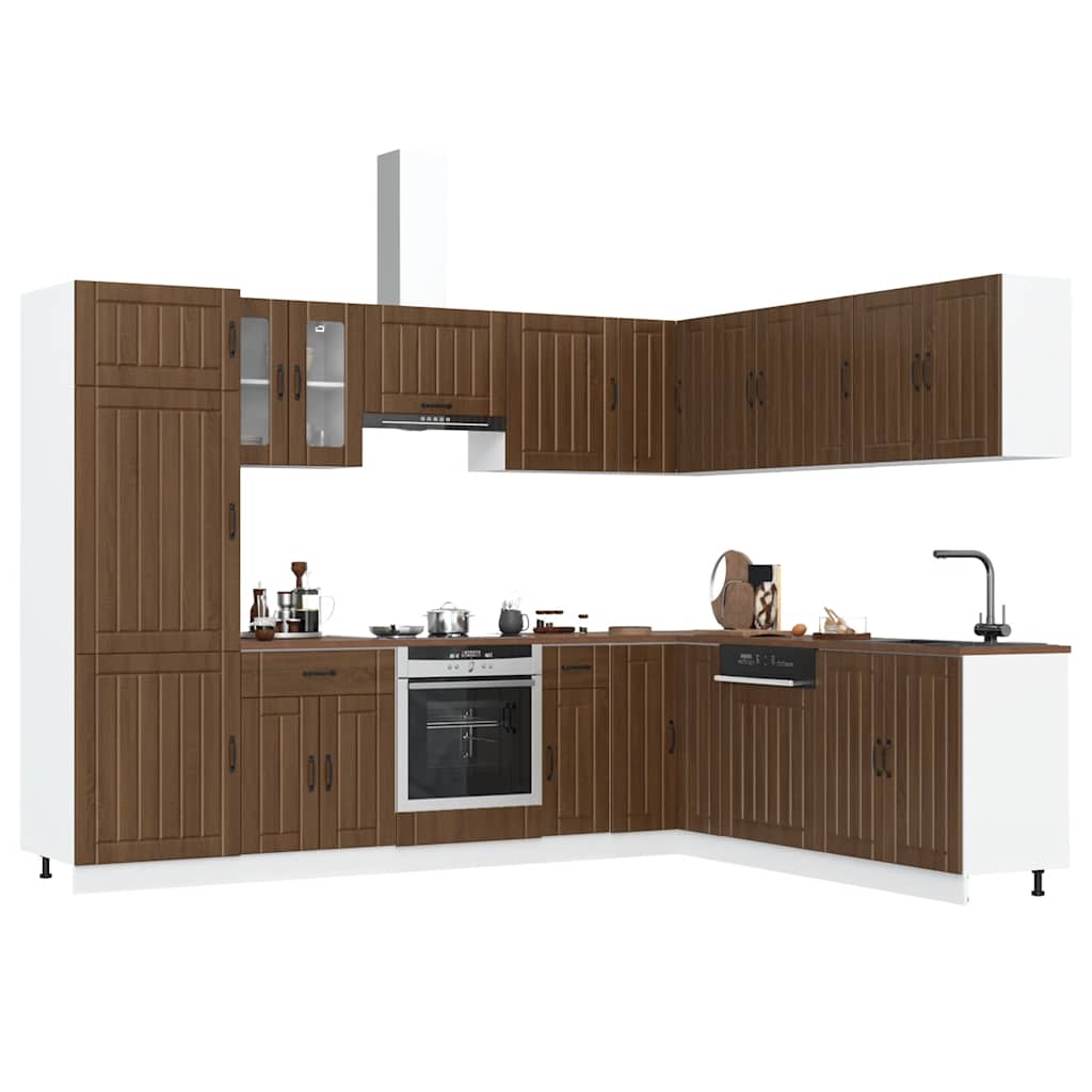 Set Mobili Da Cucina 14 Pz Lucca Bianchi Legno Multistrato