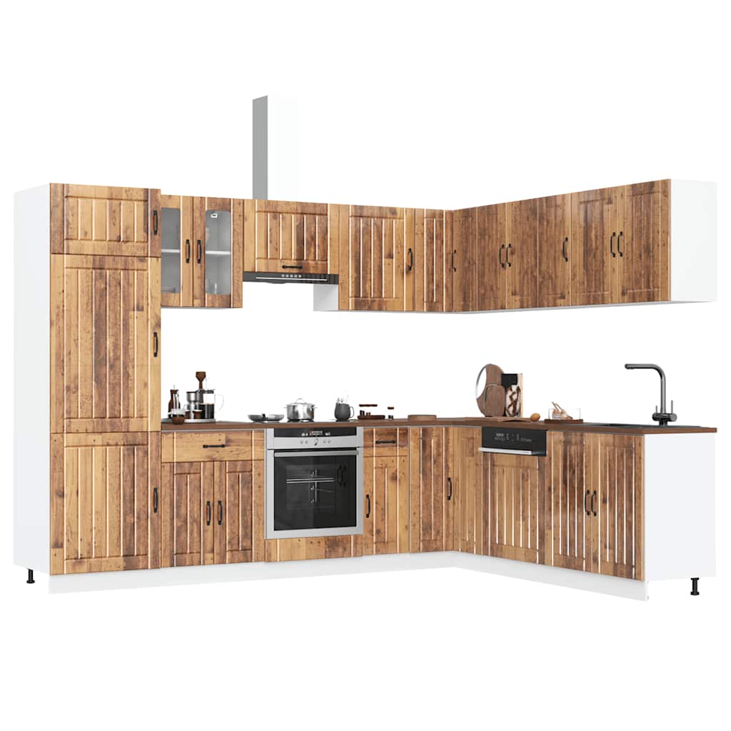 Set Mobili Da Cucina 14 Pz Lucca Bianchi Legno Multistrato