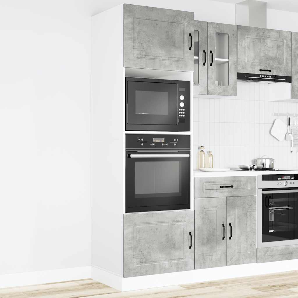 Armadi Forno 2 Pz Lucca In Legno Multistrato Grigio Cemento