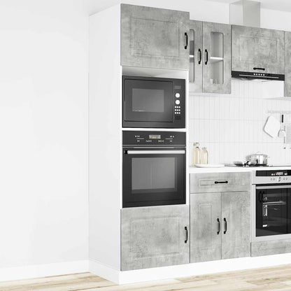 Armadi Forno 2 Pz Lucca In Legno Multistrato Grigio Cemento