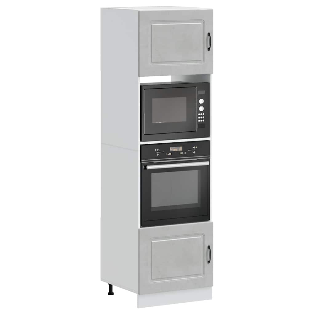Armadi Forno 2 Pz Lucca In Legno Multistrato Grigio Cemento