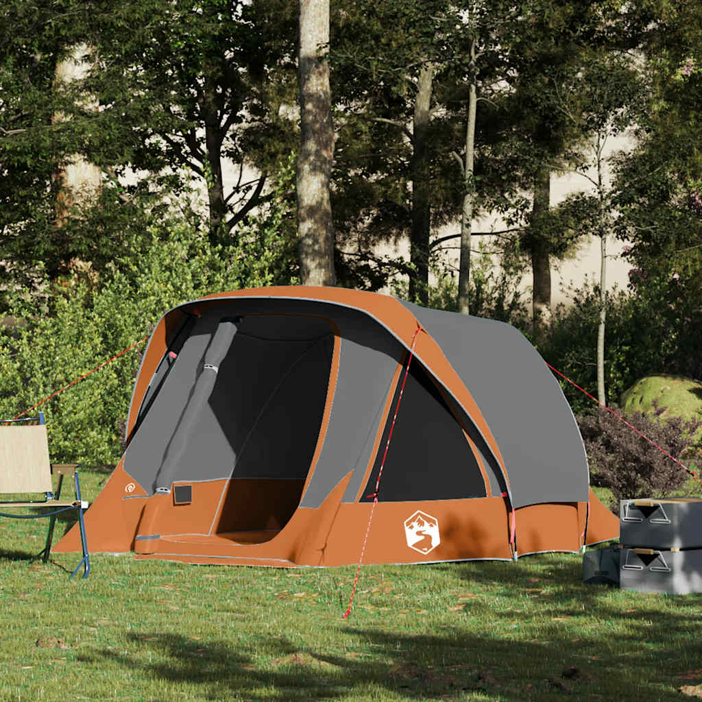 Tenda Familiare Cabina 6 Persone Grigia Arancione Impermeabile