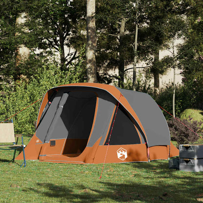 Tenda Familiare Cabina 6 Persone Grigia Arancione Impermeabile