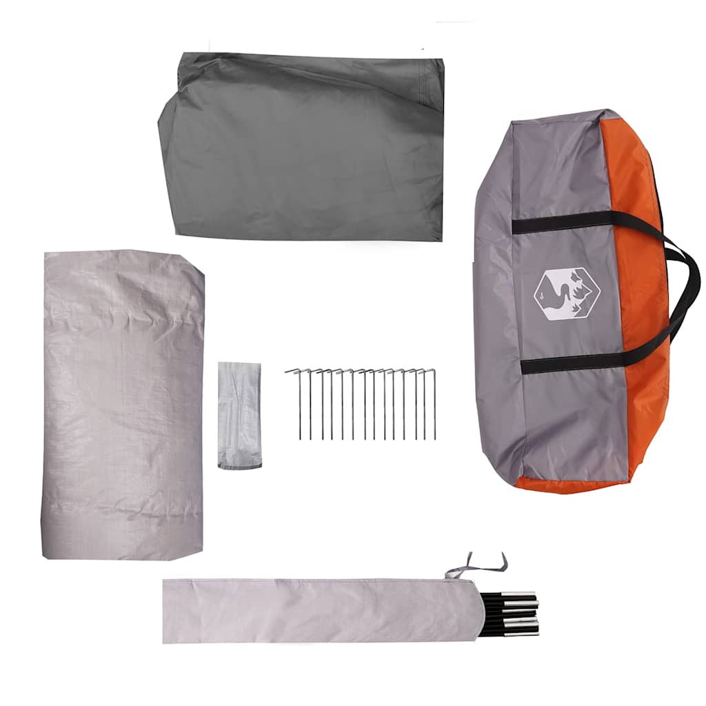 Tenda Familiare Cabina 6 Persone Grigia Arancione Impermeabile