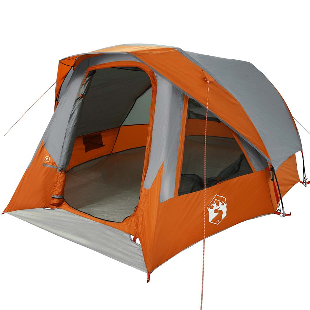 Tenda Familiare Cabina 6 Persone Grigia Arancione Impermeabile