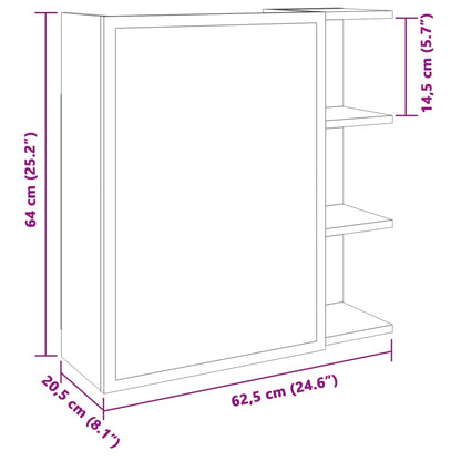 Mobile Da Bagno A Specchio 62,5X20,5X64 Cm Legno