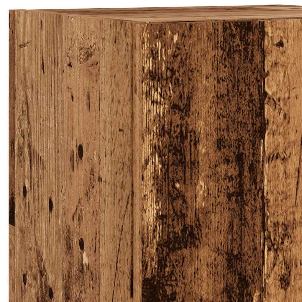 Mobili Porta Tv Con Luci Led 2 Pz 30,5X30X Legno Antico