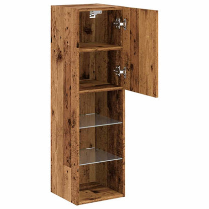 Mobili Porta Tv Con Luci Led 2 Pz 30,5X30X Legno Antico