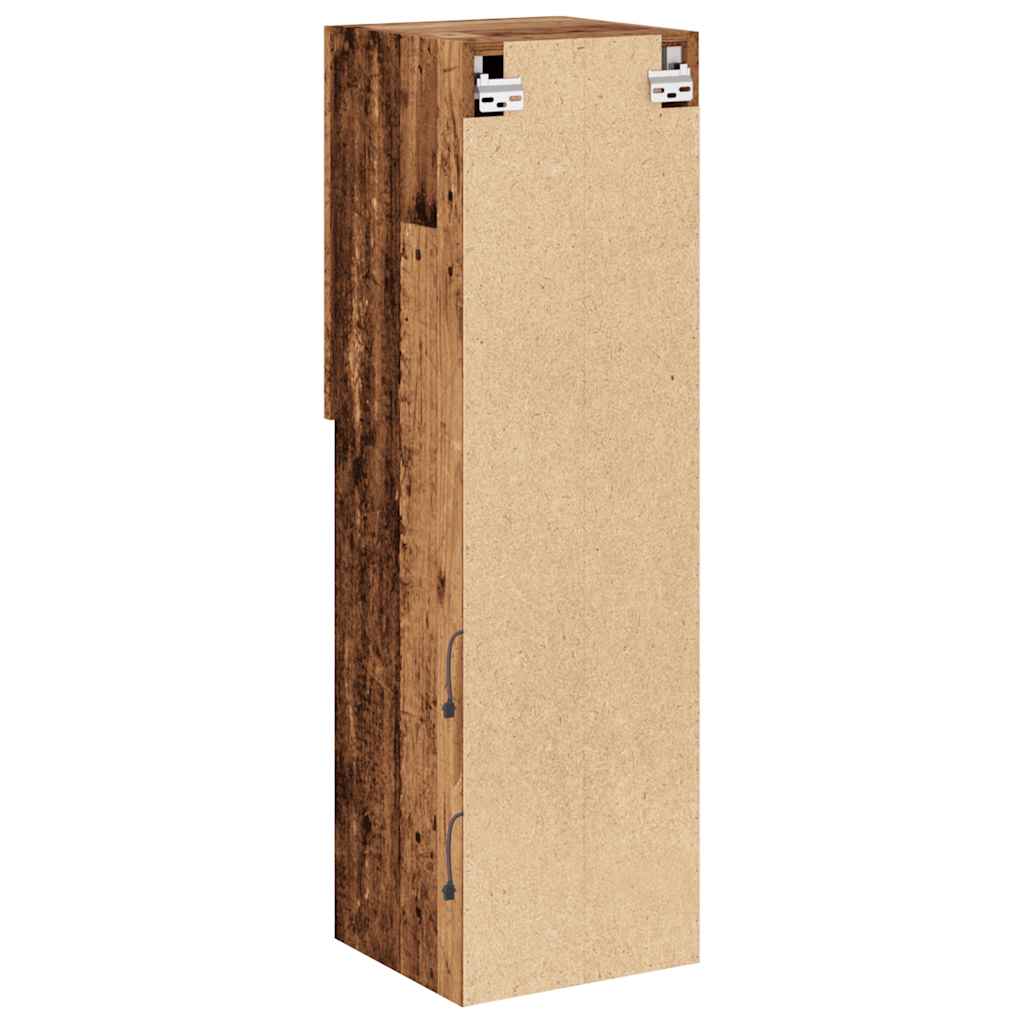 Mobili Porta Tv Con Luci Led 2 Pz 30,5X30X Legno Antico