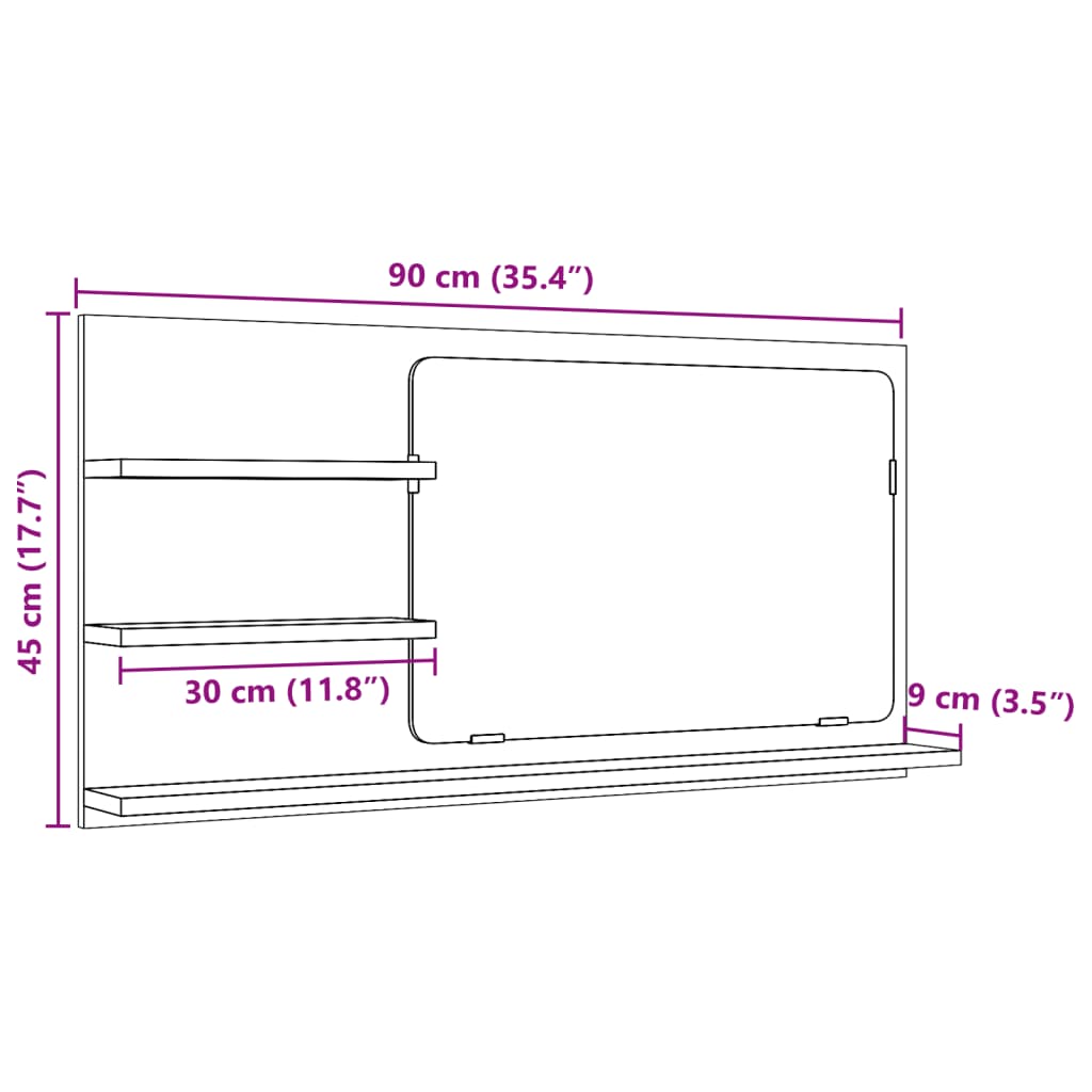 Mobile Da Bagno 90X11X45 Cm In Truciolato
