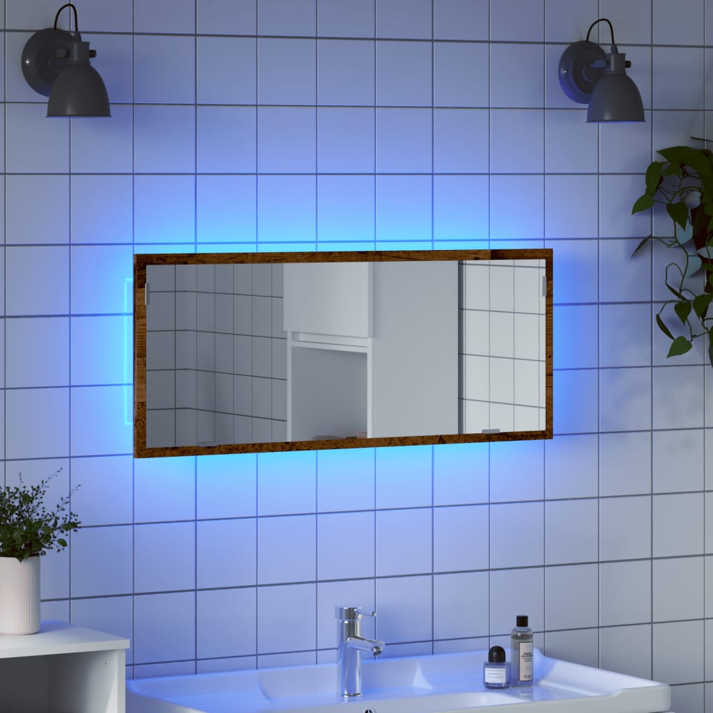 Specchio Da Bagno Con Led 100X8,5X37Cm Truciolato