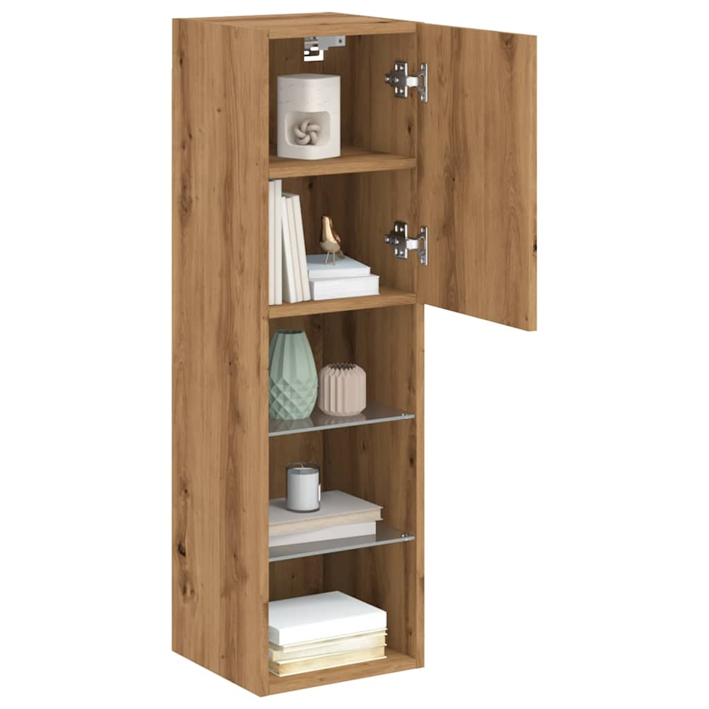 Mobili Tv Con Luci Led 2 Pz 30,5X30X Rovere Artigianale