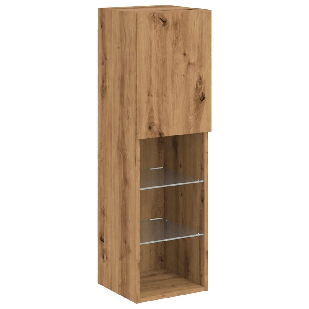 Mobili Tv Con Luci Led 2 Pz 30,5X30X Rovere Artigianale
