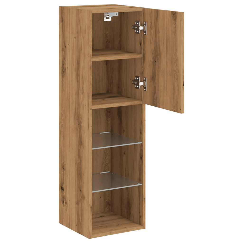 Mobili Tv Con Luci Led 2 Pz 30,5X30X Rovere Artigianale