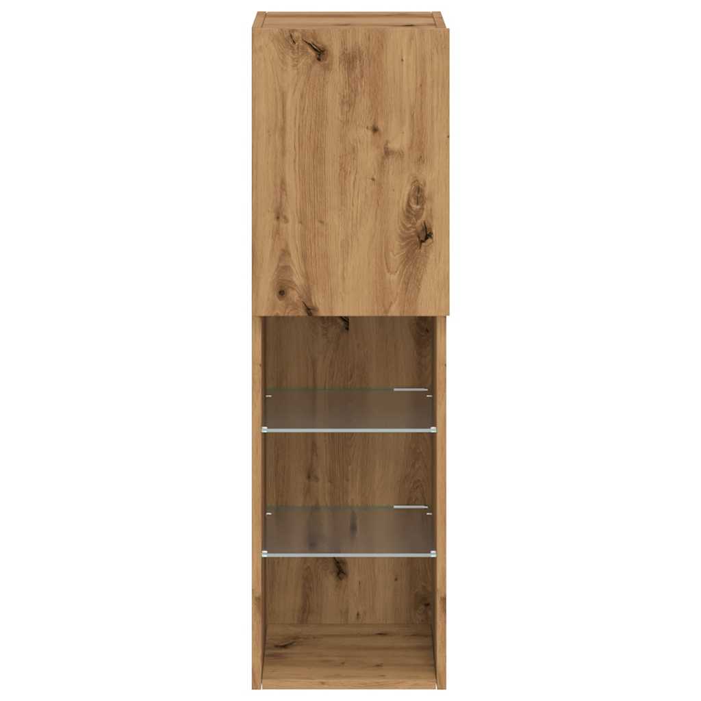 Mobili Tv Con Luci Led 2 Pz 30,5X30X Rovere Artigianale