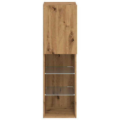 Mobili Tv Con Luci Led 2 Pz 30,5X30X Rovere Artigianale