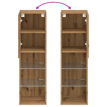 Mobili Tv Con Luci Led 2 Pz 30,5X30X Rovere Artigianale