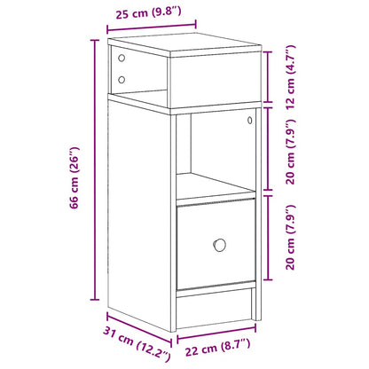 Comodini 2 Pz Con Cassetto 25X31X66 Cm