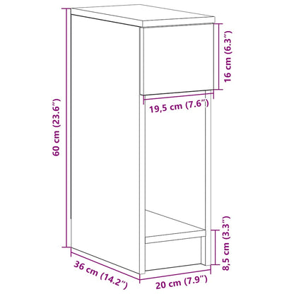 Comodini Con Cassetto 2 Pz 20X36X60 Cm