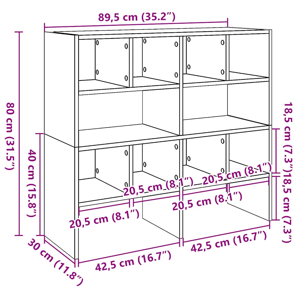 Scarpiere 2 Pz Impilabili Rovere 89,5X30X40 Cm