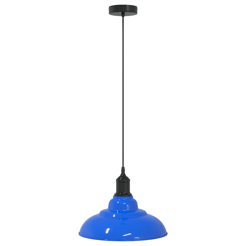 Lampada A Sospensione Regolabile E27 Blu Scuro Ø31 Cm Metallo