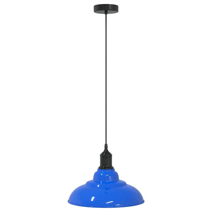 Lampada A Sospensione Regolabile E27 Blu Scuro Ø31 Cm Metallo