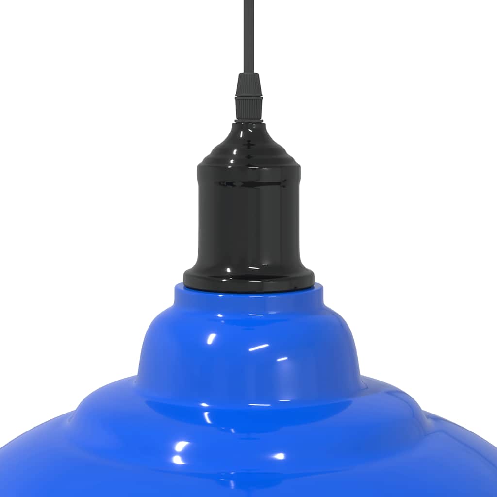 Lampada A Sospensione Regolabile E27 Blu Scuro Ø31 Cm Metallo