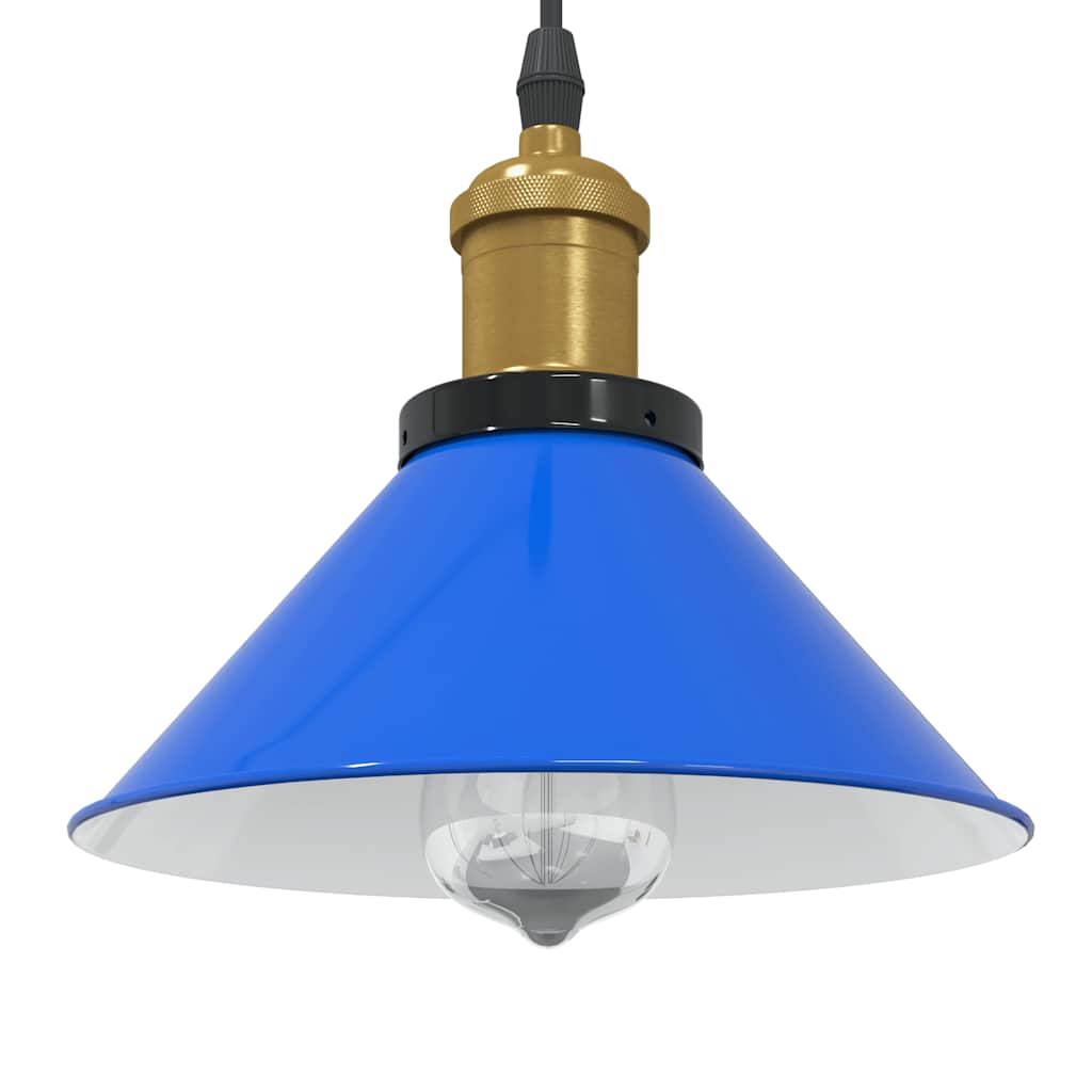 Lampada A Sospensione Regolabile E27 Nero Lucido Ø22 Cm Metallo