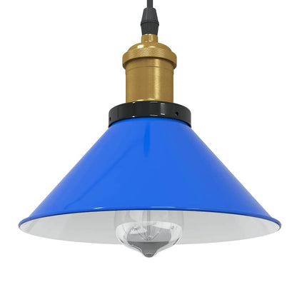 Lampada A Sospensione Regolabile E27 Nero Lucido Ø22 Cm Metallo
