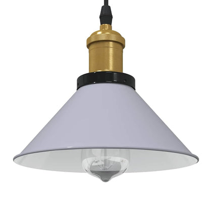 Lampada A Sospensione Regolabile E27 Nero Lucido Ø22 Cm Metallo