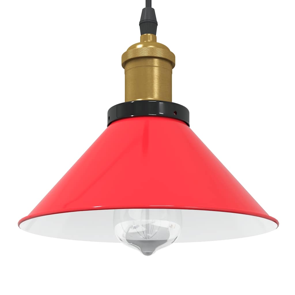 Lampada A Sospensione Regolabile E27 Nero Lucido Ø22 Cm Metallo