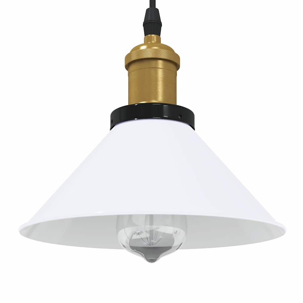 Lampada A Sospensione Regolabile E27 Nero Lucido Ø22 Cm Metallo