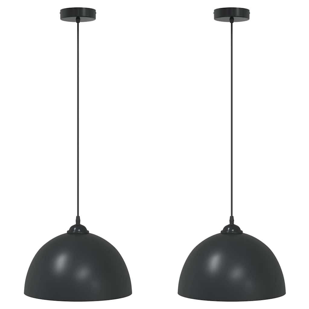 Lampada A Sospensione 2 Pz Regolabile E27 Ø 30 Cm Metallo