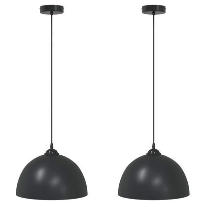 Lampada A Sospensione 2 Pz Regolabile E27 Ø 30 Cm Metallo