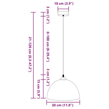 Lampada A Sospensione 2 Pz Regolabile E27 Ø 30 Cm Metallo