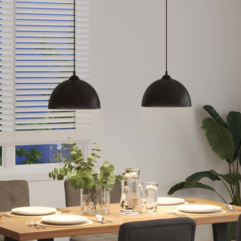 Lampada A Sospensione 2 Pz Regolabile E27 Ø 30 Cm Metallo