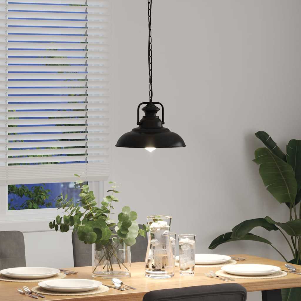 Lampada A Sospensione E27 Nero Ø31 Cm In Metallo Grigio Sonoma