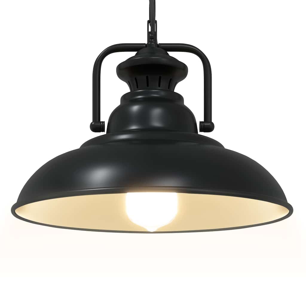 Lampada A Sospensione E27 Nero Ø31 Cm In Metallo Grigio Sonoma