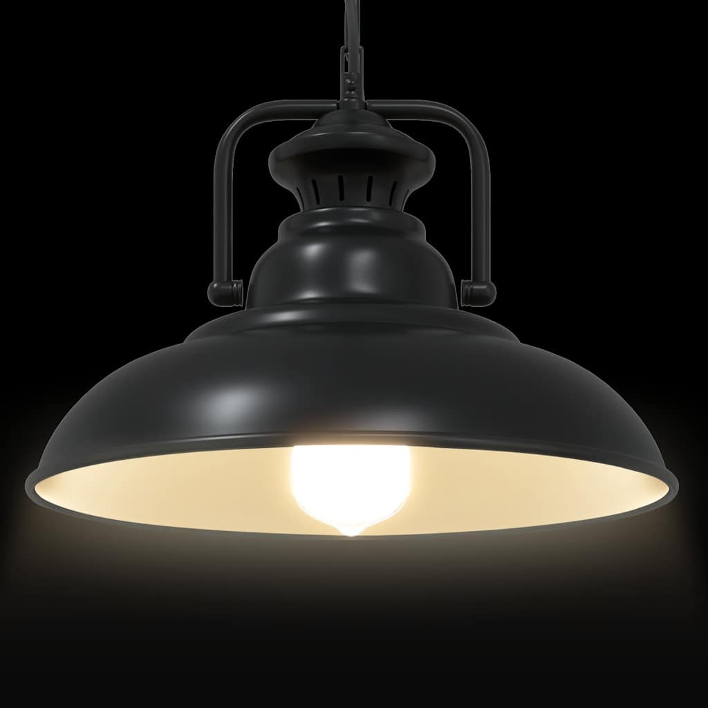 Lampada A Sospensione E27 Nero Ø31 Cm In Metallo Grigio Sonoma