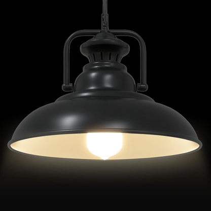 Lampada A Sospensione E27 Nero Ø31 Cm In Metallo Grigio Sonoma