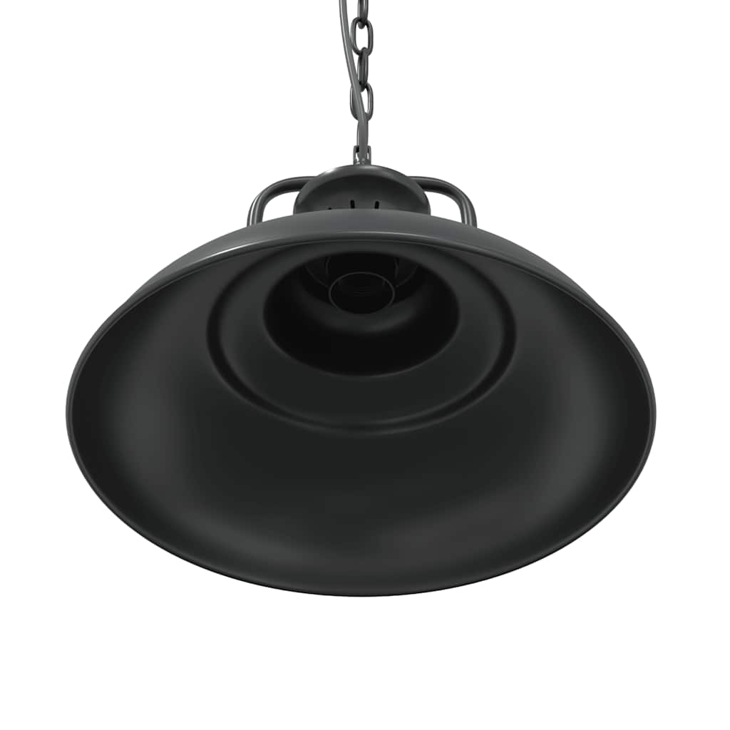 Lampada A Sospensione E27 Nero Ø31 Cm In Metallo Grigio Sonoma
