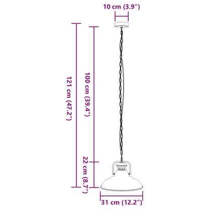 Lampada A Sospensione E27 Nero Ø31 Cm In Metallo Grigio Sonoma