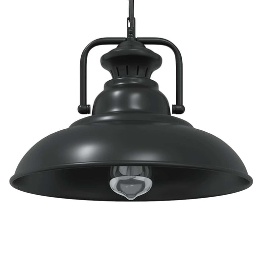 Lampada A Sospensione E27 Nero Ø31 Cm In Metallo Grigio Sonoma