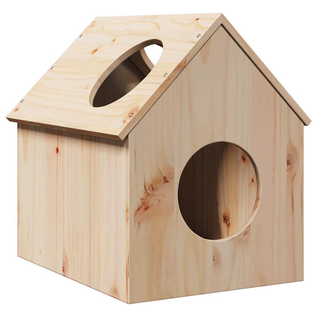 Cuccia Per Gatti 41X50X50 Cm In Legno Massello Di Pino
