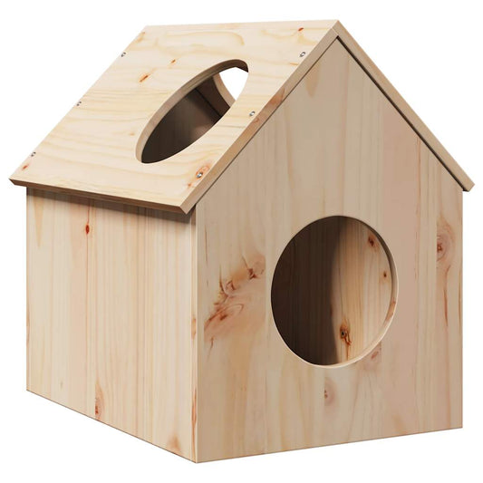 Cuccia Per Gatti 41X50X50 Cm In Legno Massello Di Pino