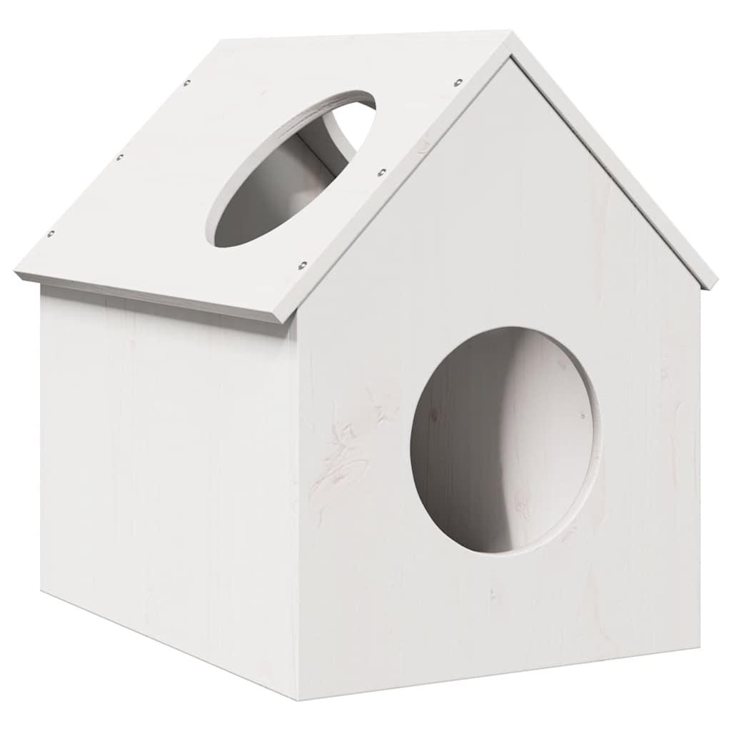 Cuccia Per Gatti 41X50X50 Cm In Legno Massello Di Pino