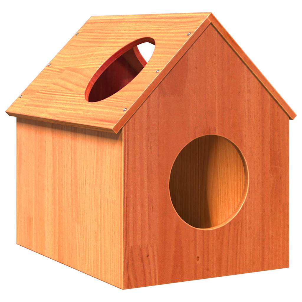 Cuccia Per Gatti 41X50X50 Cm In Legno Massello Di Pino